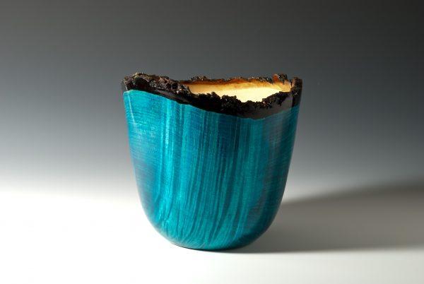7" x 7" Natural Edge Dyed Norway Maple Vase
