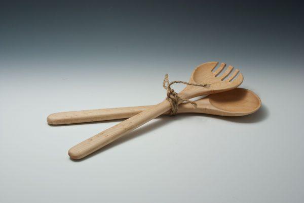 Bird's Eye Maple - Salad Fork and Spoon Servers