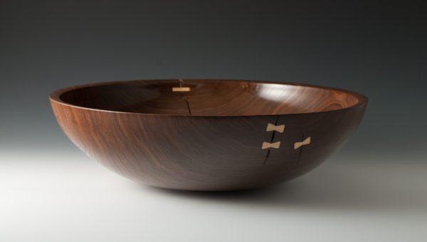 Walnut Repaired Bowl w Maple Splices