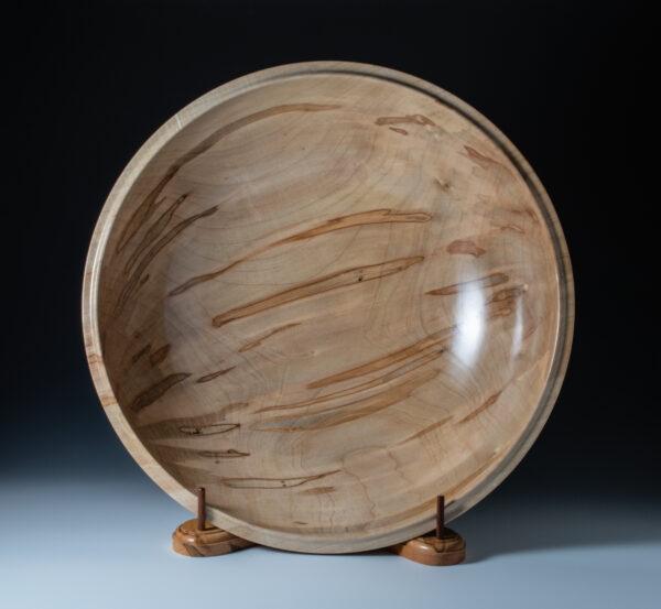 Large Ambrosia Maple Bowl w Display Stand